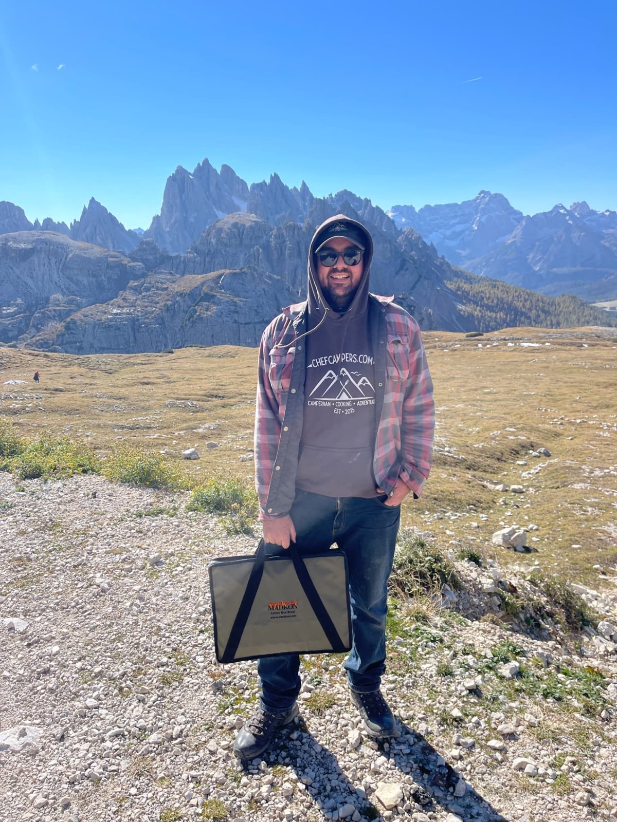 Michael Basco, professional chef and creator of ChefCampers, in the Dolomites